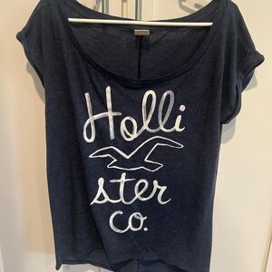 Hollister Dark Blue Logo T-Shirt